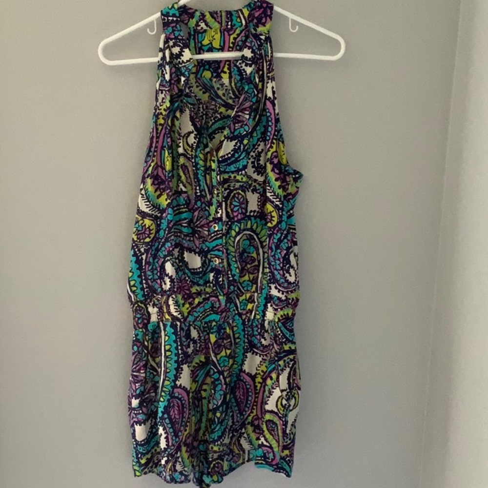 Alice & Trixie Paisley Silk Romper Halter Pockets Size Small